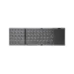 B089T Portable Foldable Bluetooth Rechargeable Keyboard with TouchPad - Black