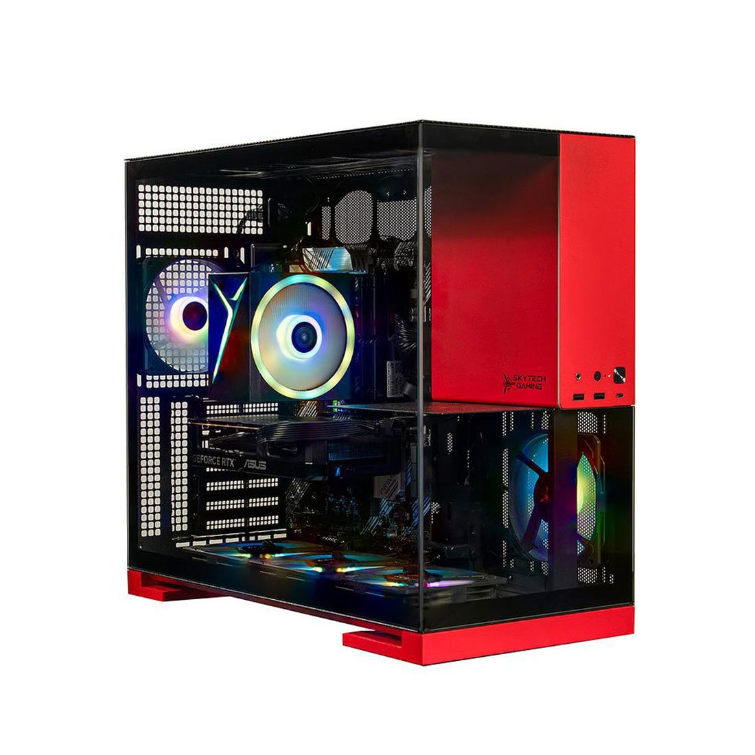 Skytech Viper Gaming Desktop, AMD Ryzen 7 5700 32GB 2TB RTX 5060 - Red - Image 2