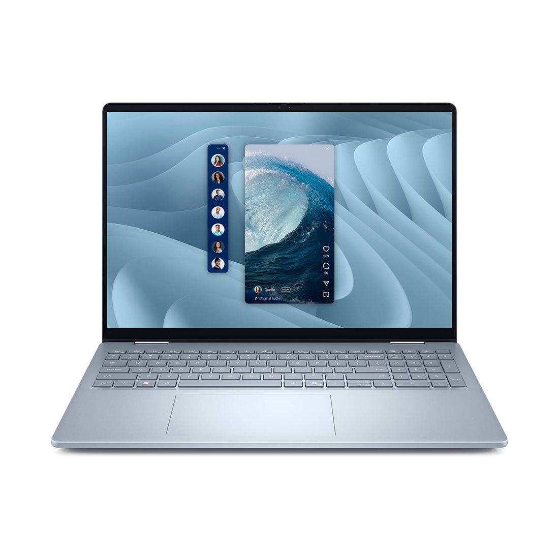 Dell 16 Plus LDB06250 Laptop 16-inch 2-in-1 FHD+ Touch Display, Intel Core Ultra 7 256V 16GB 1TB SSD - Ice Blue
